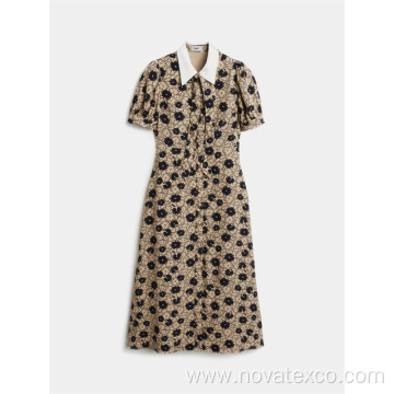 100% Poly Polo Daisy Print Dress